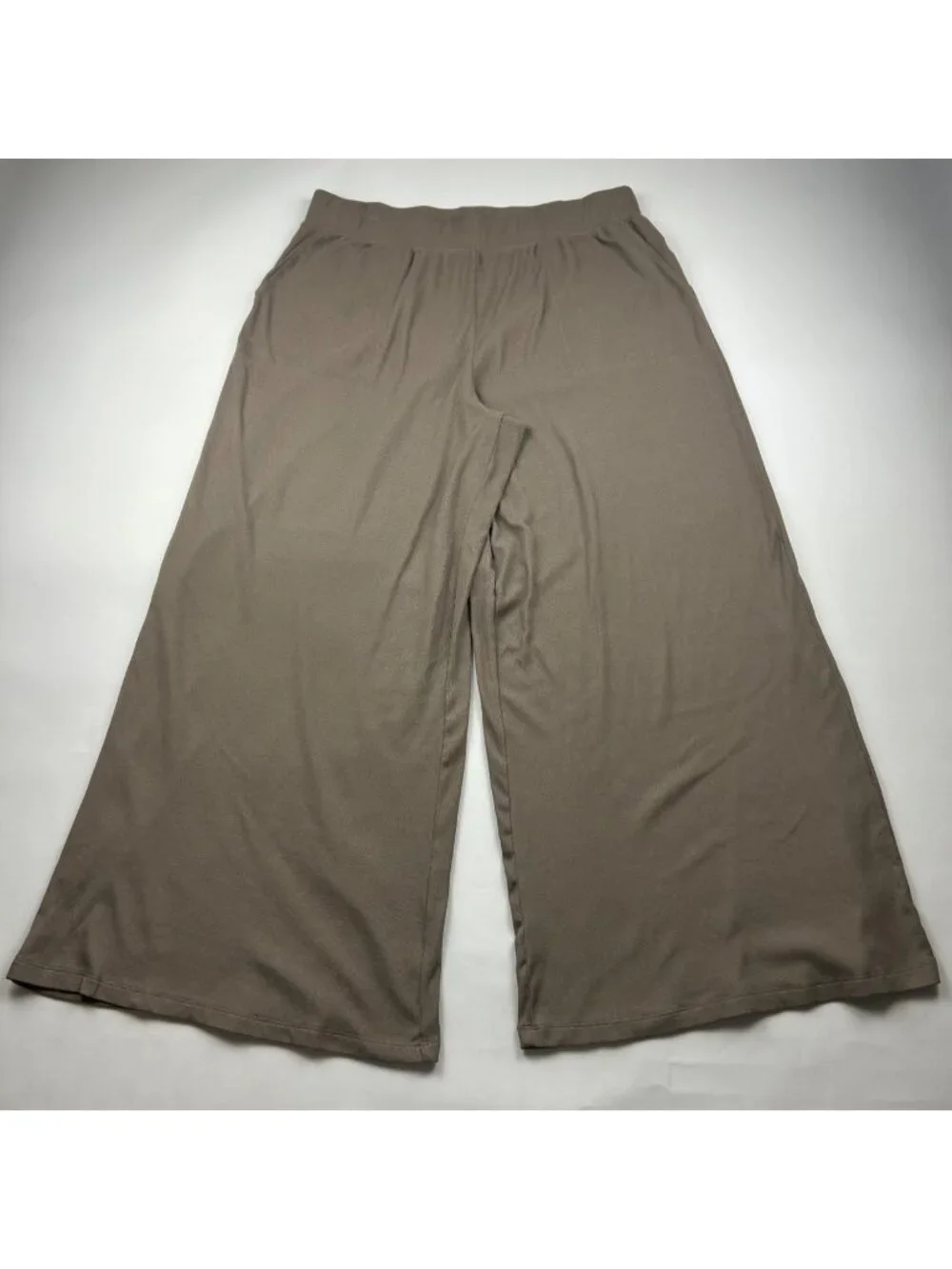 American Eagle Warm Taupe Ribbed Wide Leg Lounge Pant XL
